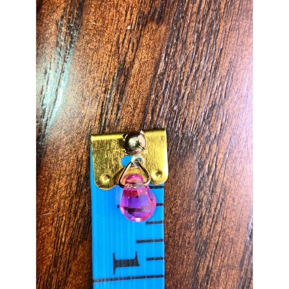 Rose Pink Crystal Teardrop Bezel Stud Earrings! - Picture 7 of 8